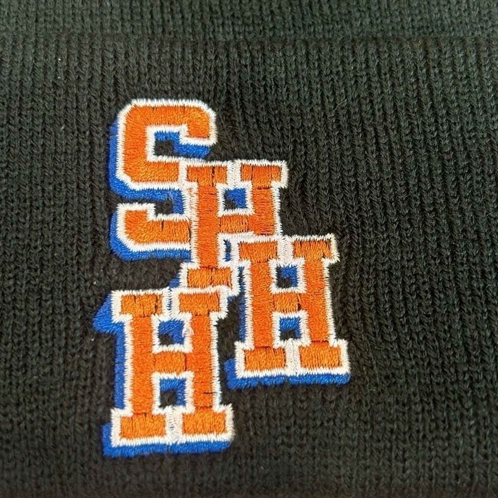 Brand New SHHH embroidered logo black winter beanie cat unisex adult one size